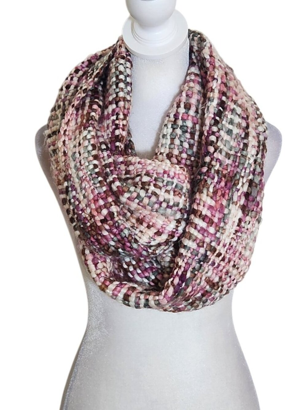 Eco by Rising Tide Womens Pink Woven Infinity Scarf